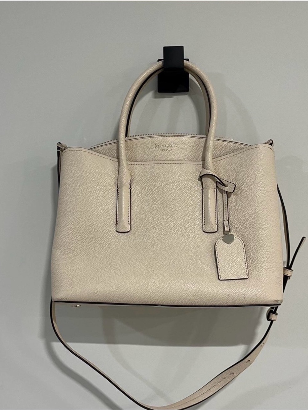 kate spade Cream Leather Satchel with Detachable Strap